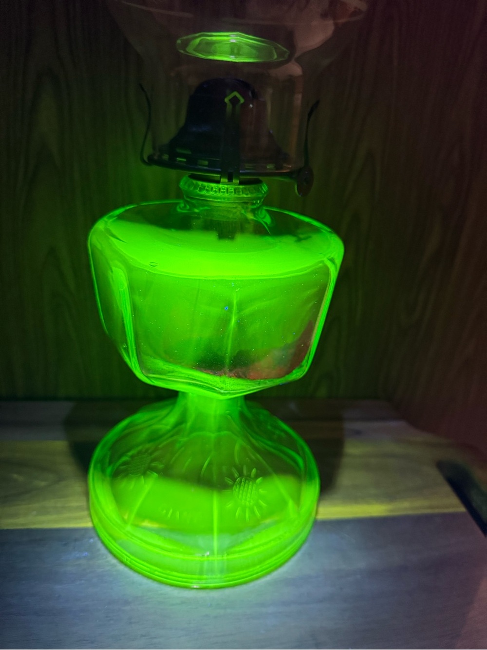 Vintage-Inspired Green Glass Lantern - Home Accents